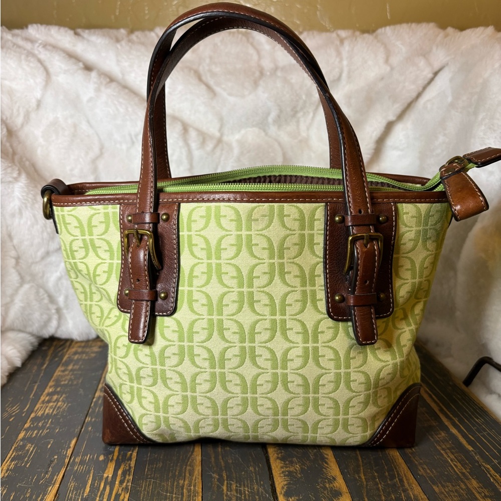 Fossil Green and Brown Women's Handbag